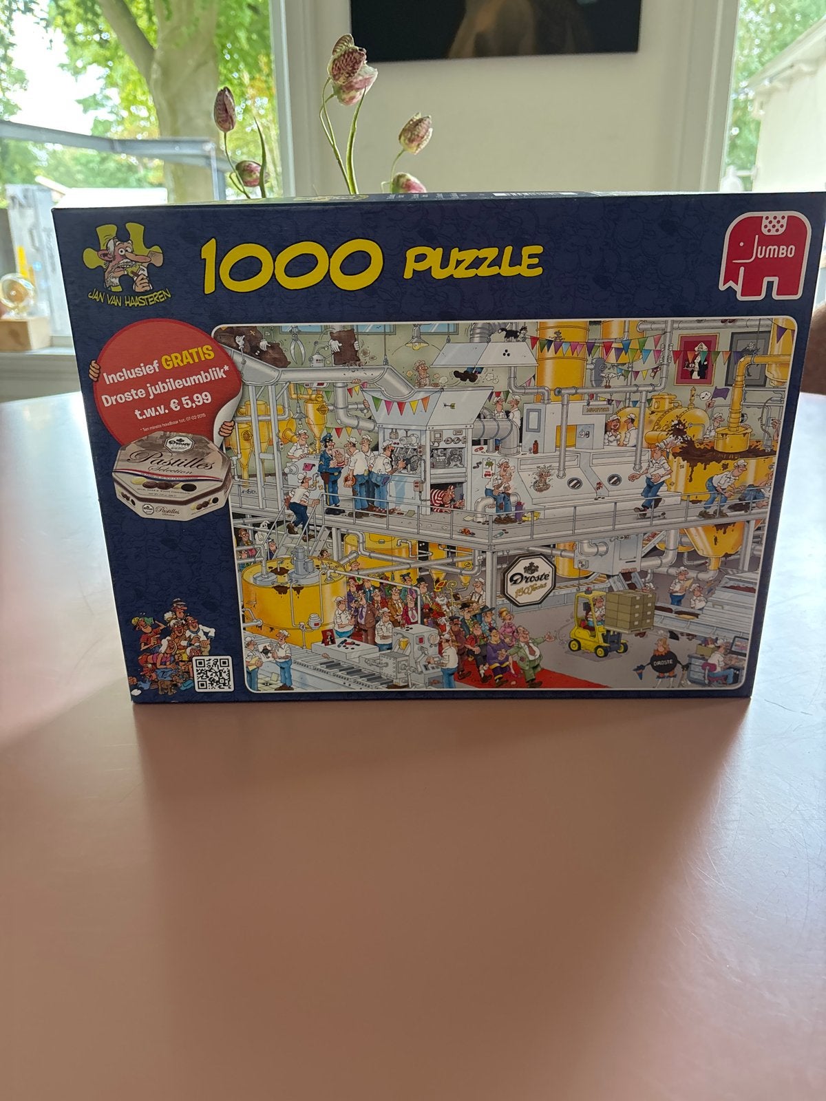 Jan van Haasteren 1000 stukjes - De Chocoladefabriek, Hobby en Vrije tijd, Ophalen of Verzenden, 500 t/m 1500 stukjes, Gebruikt