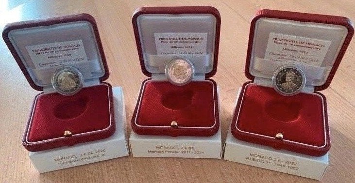 Euromunten Monaco, Ophalen, Monaco, 2 euro, Setje