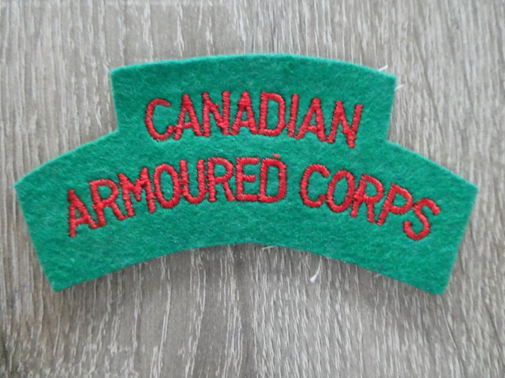 Canadian Armoured Corps shoulder sleeve, Ophalen of Verzenden, Landmacht, Engeland, Embleem of Badge