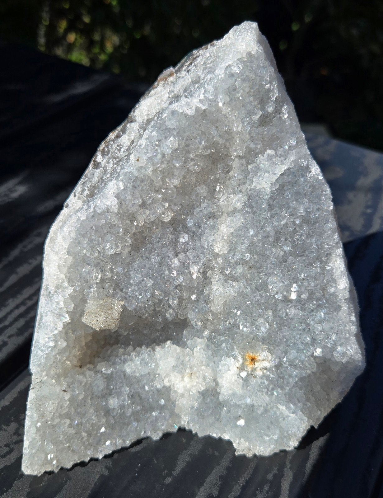 Ruwe lichtgrijze/blauwe Galaxy Amethist, Ophalen of Verzenden, Mineraal