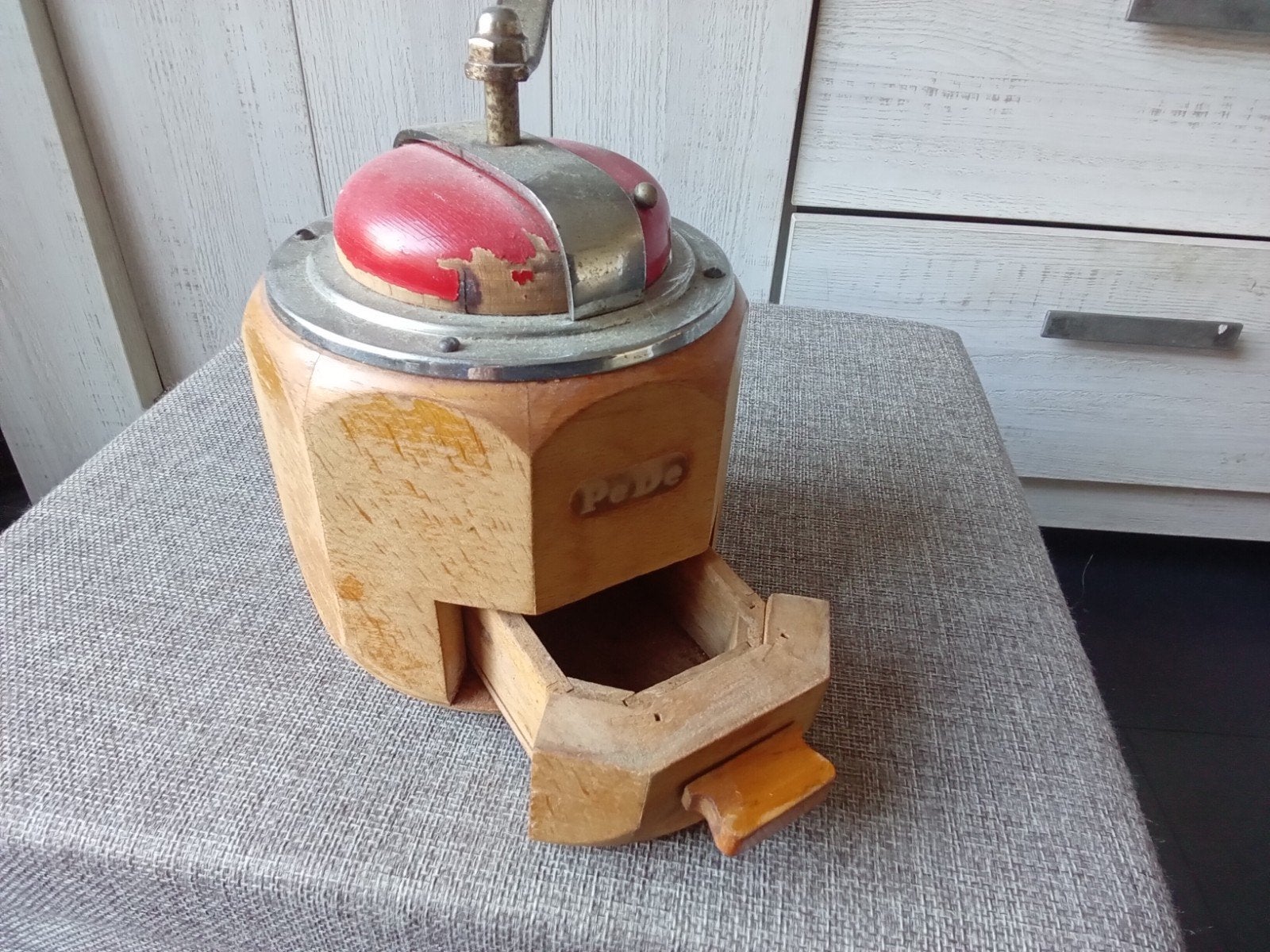 Vintage Pede Koffiemolen - Houten Handmolen, Ophalen of Verzenden