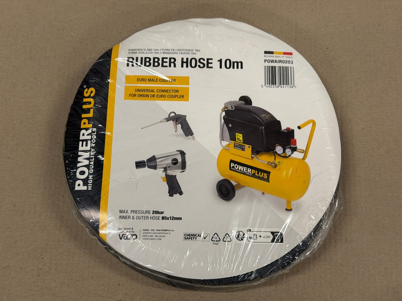 Powerplus Rubberen Persluchtslang 10m - POWAIR0203, Ophalen of Verzenden, Nieuw, 10 bar of meer