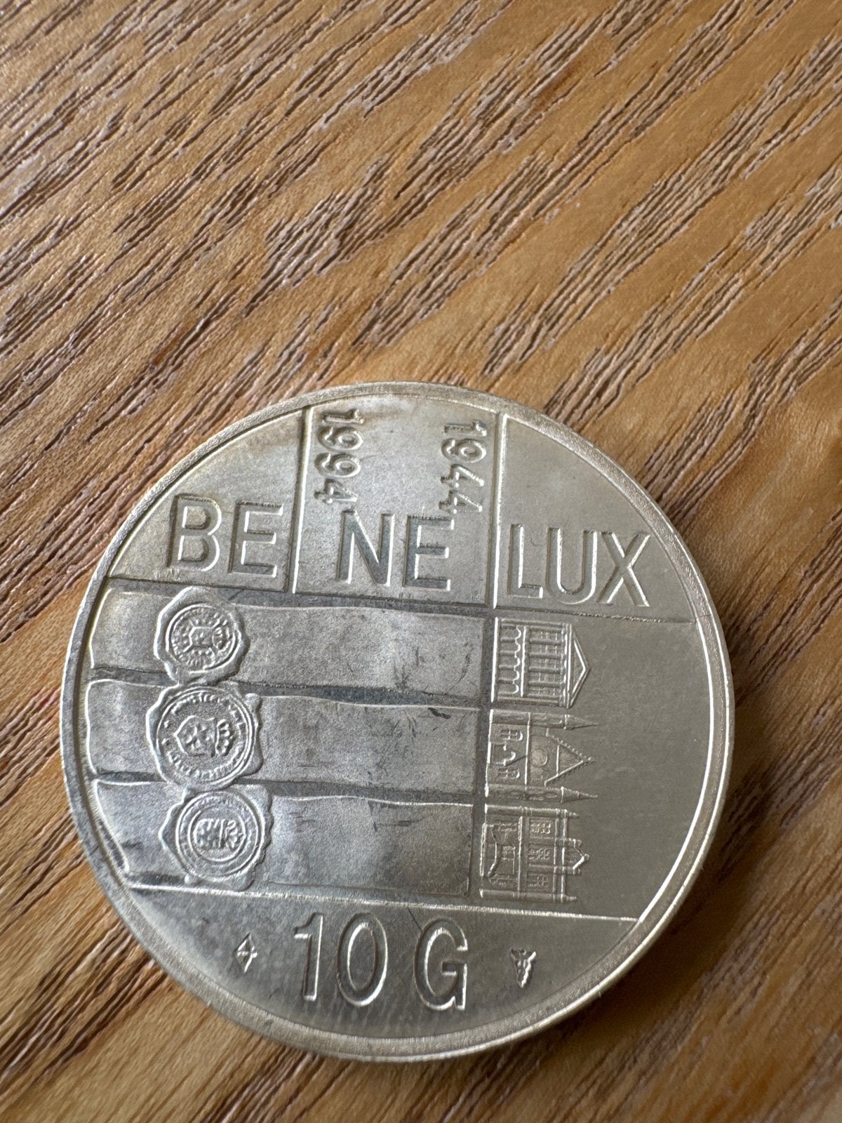 Zilveren Benelux munt 1944-1994 Koningin Beatrix, Ophalen, Koningin Beatrix, Zilver, Overige waardes
