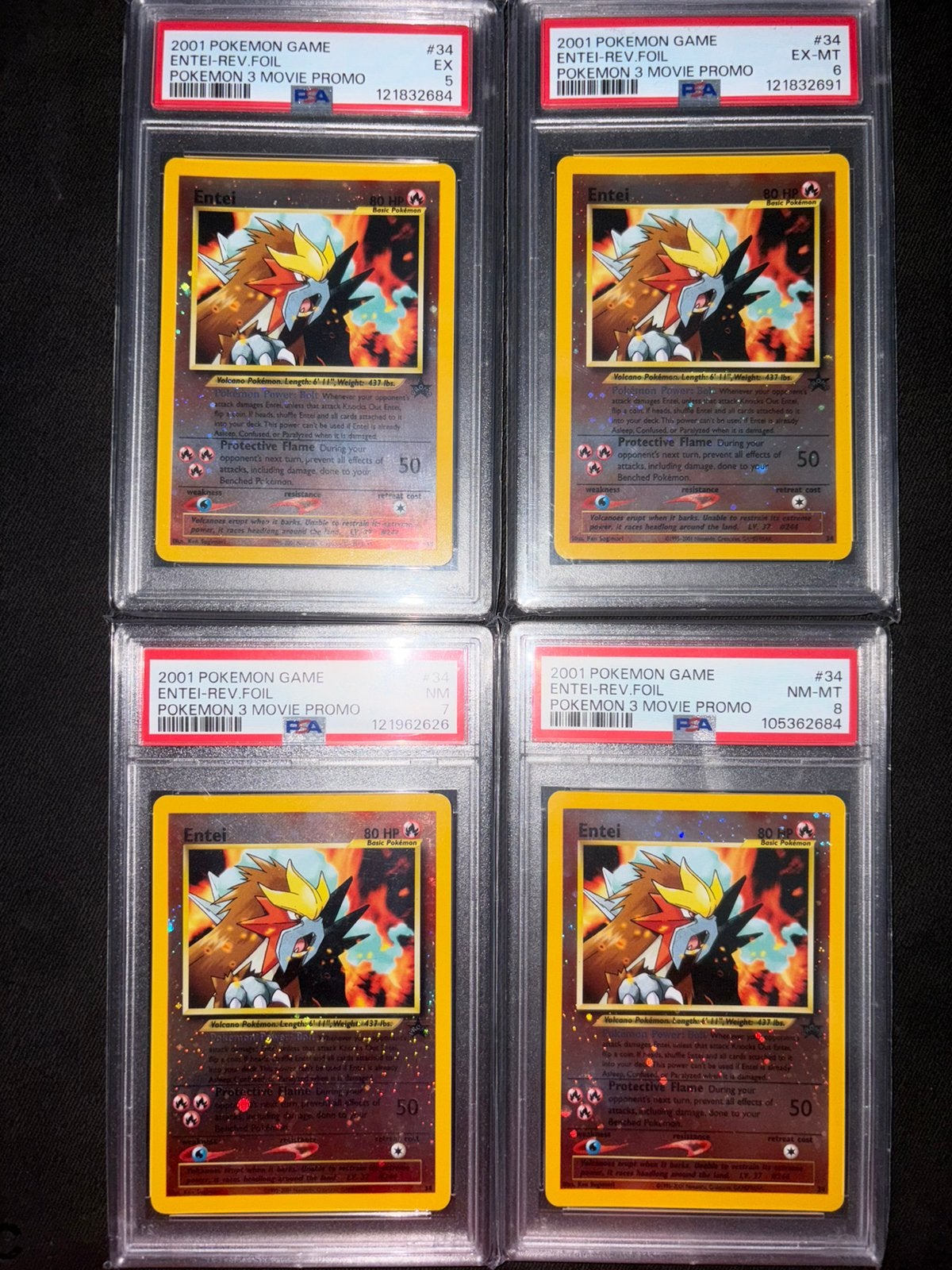Entei PSA 5 T/M PSA 8 Black star Movie Promo, Ophalen of Verzenden