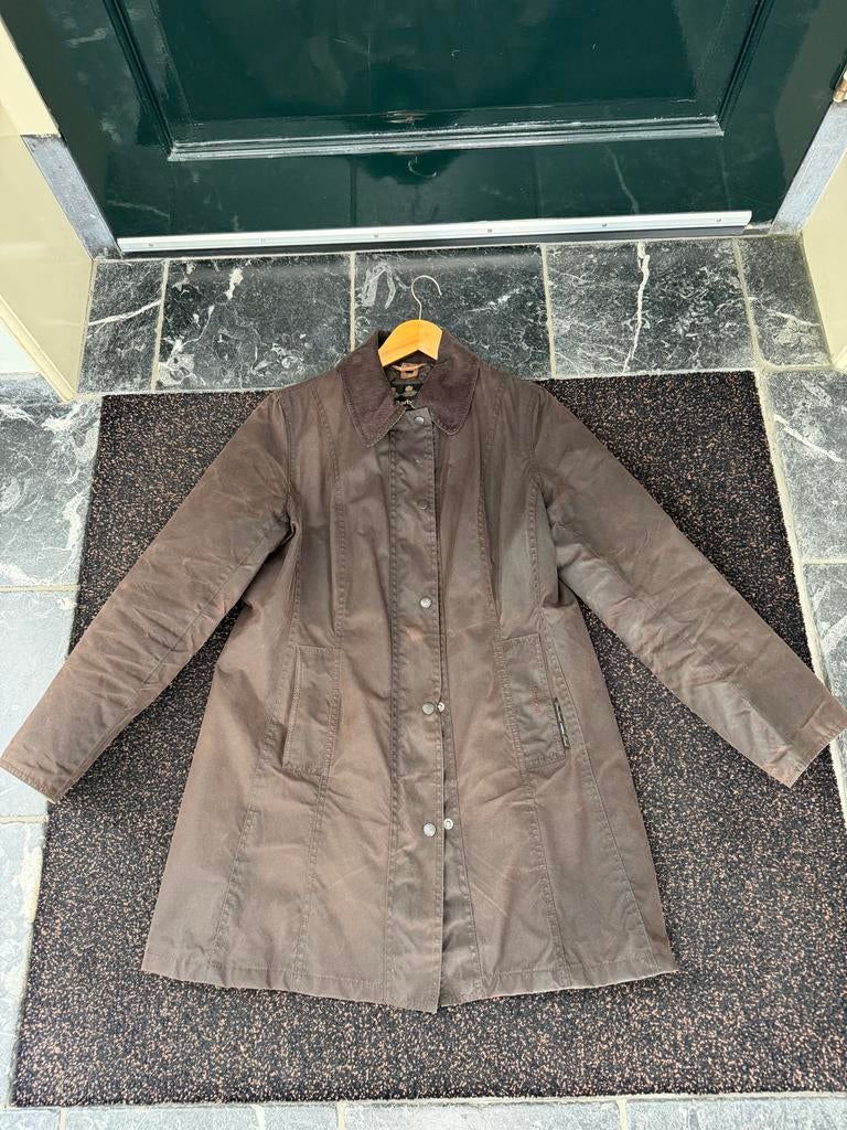 Barbour waxjas Belsay met stormkraag  - Maat 38, Ophalen of Verzenden, Gedragen, Maat 38/40 (M), Bruin