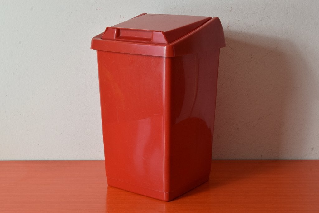 Retro vintage kunststof prullenbak / vuilnisbak, Kunststof, Gebruikt, Ophalen of Verzenden, Minder dan 10 liter