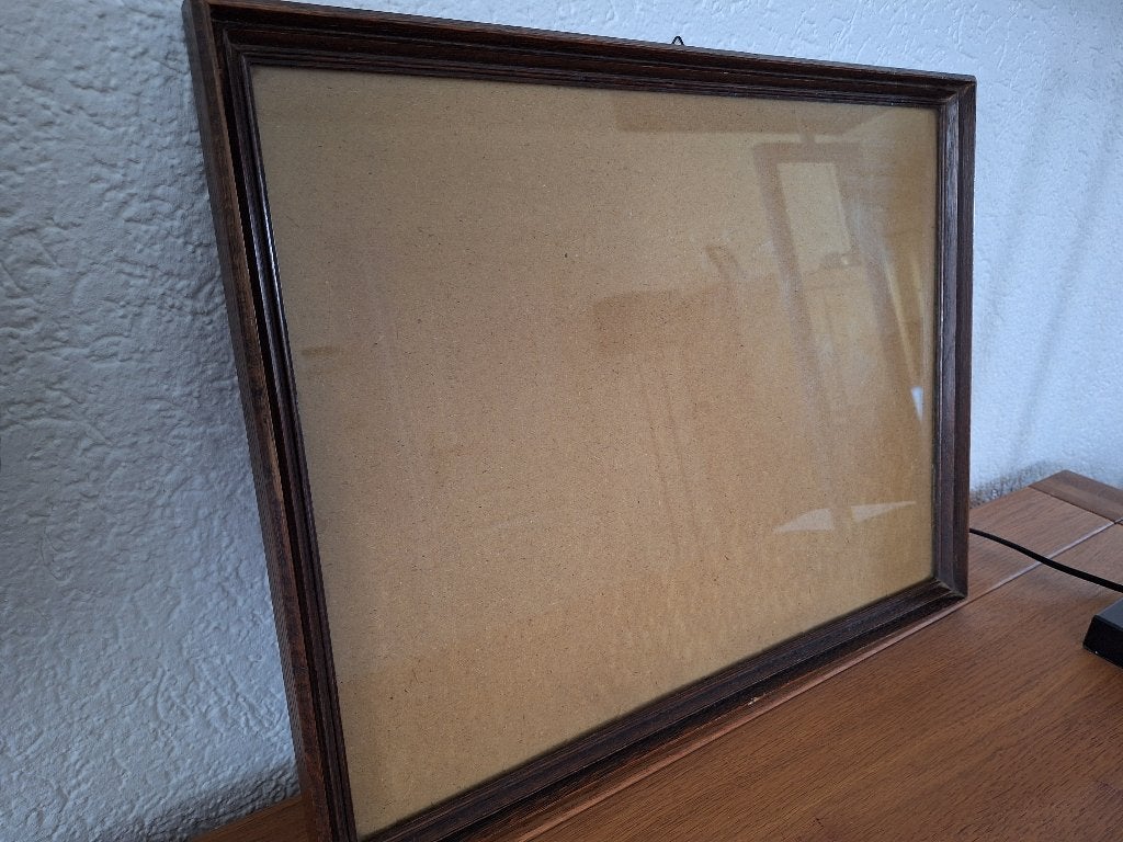 fotolijst met massief eiken lijst, Ophalen, Gebruikt, 48 cm, Glas