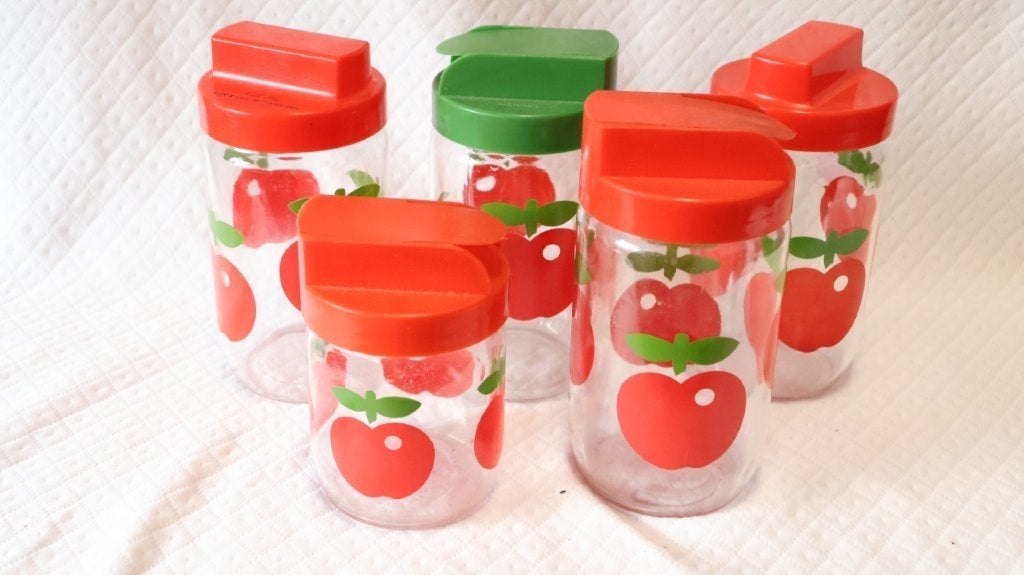 Vintage Henkel bokalen appel, Ophalen of Verzenden, Gebruikt, Glas, Rood