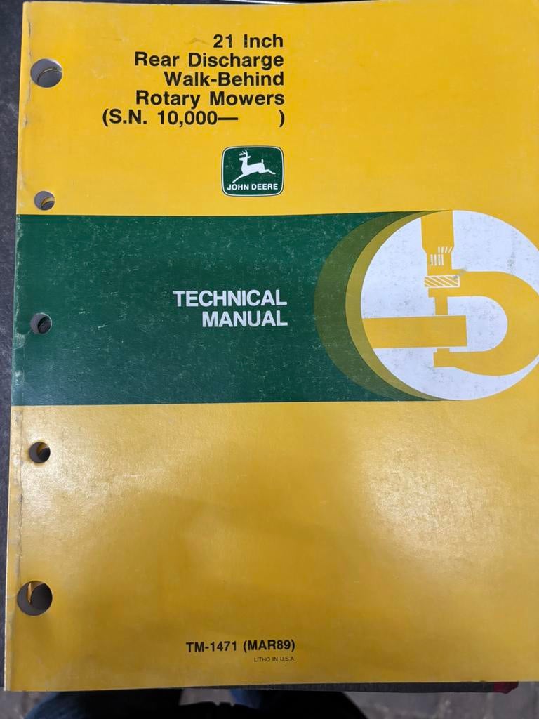John deere oud technisch handboek voor een 21inch loopmaaier, Ophalen of Verzenden, Gelezen, Overige merken