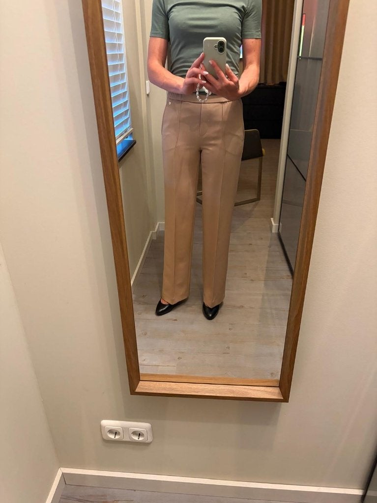 Marc Cain broek maat XS Warm Taupe NIEUW MET PRIJSKAARTJE, Bruin, Verzenden, Nieuw, Maat 34 (XS) of kleiner