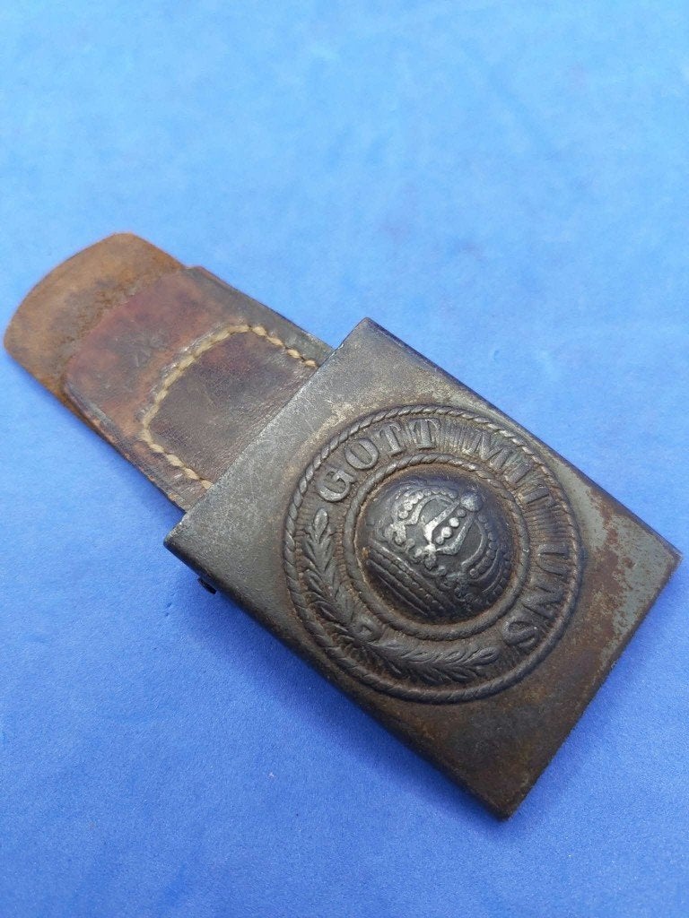 Duits WO1 Koppelslot M1915 met Lederen Tong Mannheim, Ophalen of Verzenden, Landmacht, Duitsland, Embleem of Badge