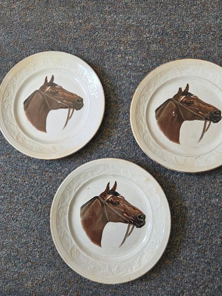 3 bordje Petrus rRegout paardmotief, Antiek en Kunst, Ophalen of Verzenden
