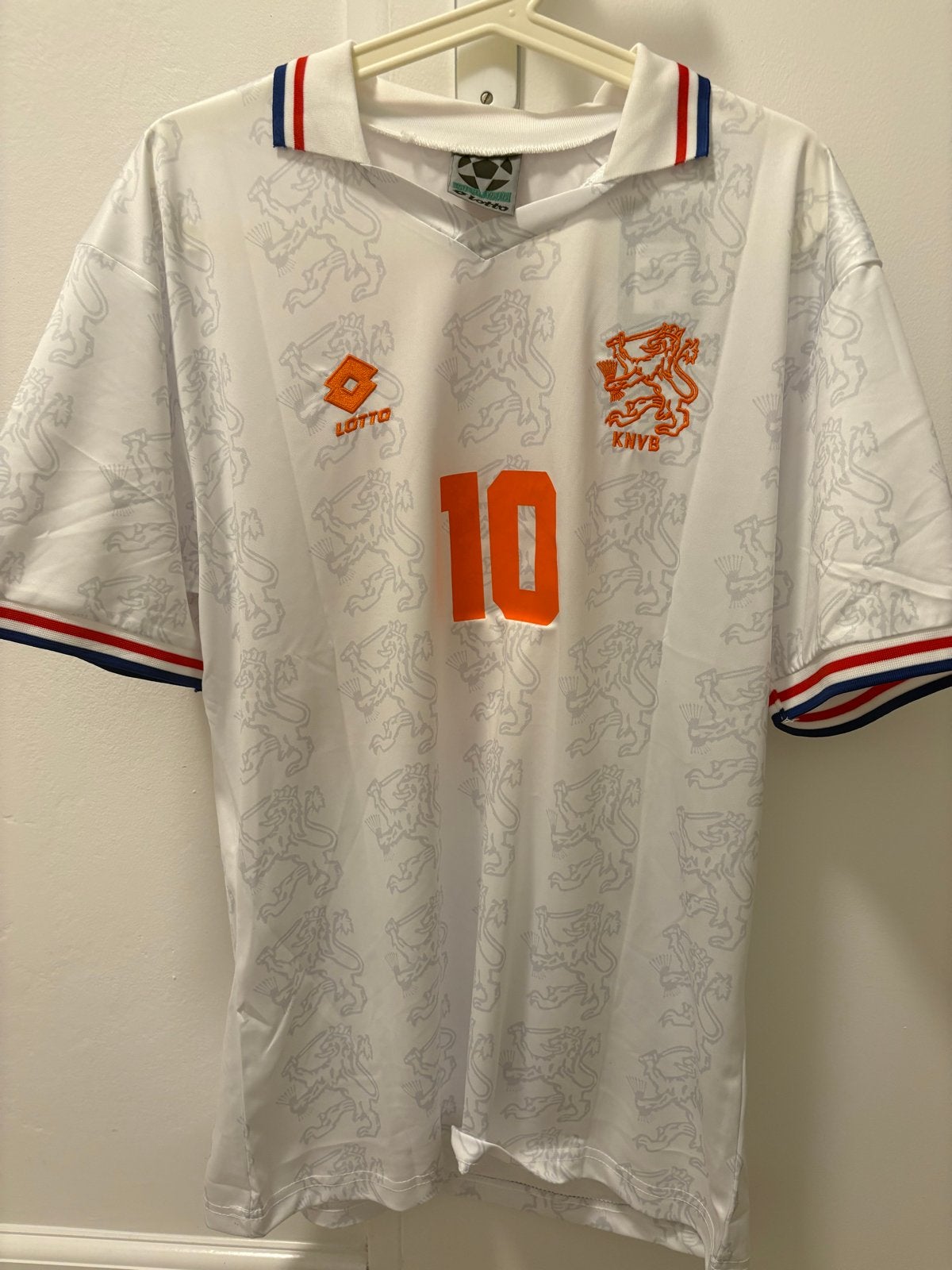 Retro Nederlands Elftal Dennis Bergkamp WK 1994 XL vintage, Wit, Ophalen of Verzenden, Voetbal, Maat 56/58 (XL)