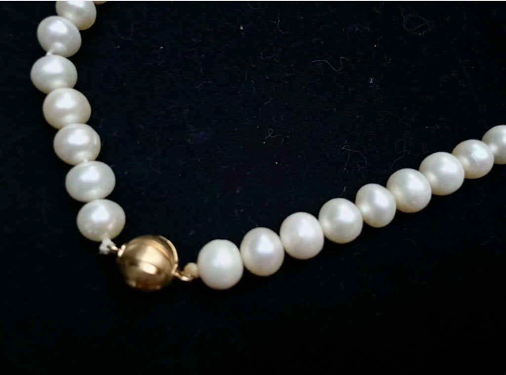 Pearl necklace, Sieraden, Tassen en Uiterlijk, Kettingen, Ophalen of Verzenden, Gebruikt, Goud, Goud