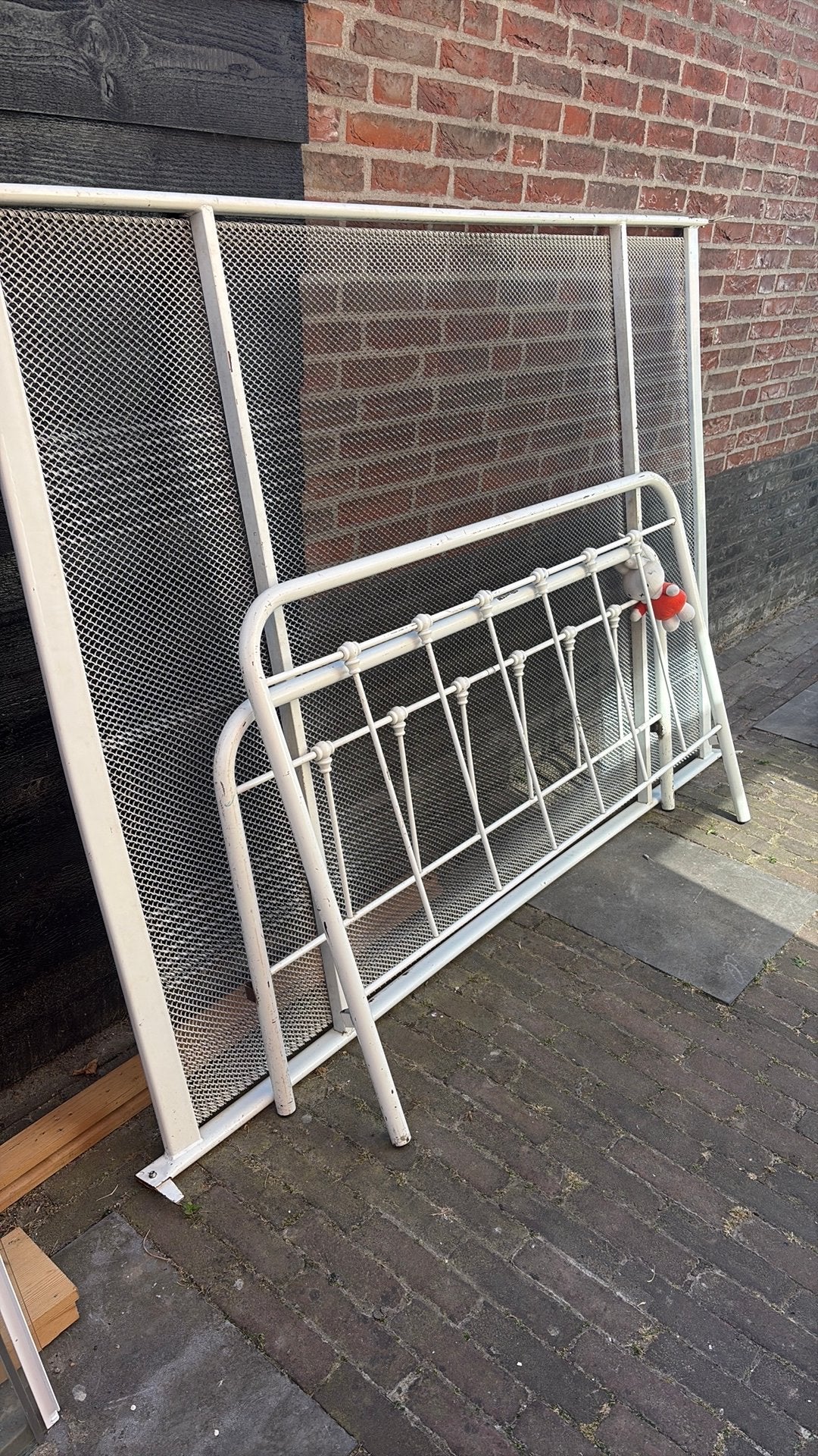 Spiraal twijfelaarbed140cm/195cm, Ophalen, Gebruikt, Wit, Twijfelaar