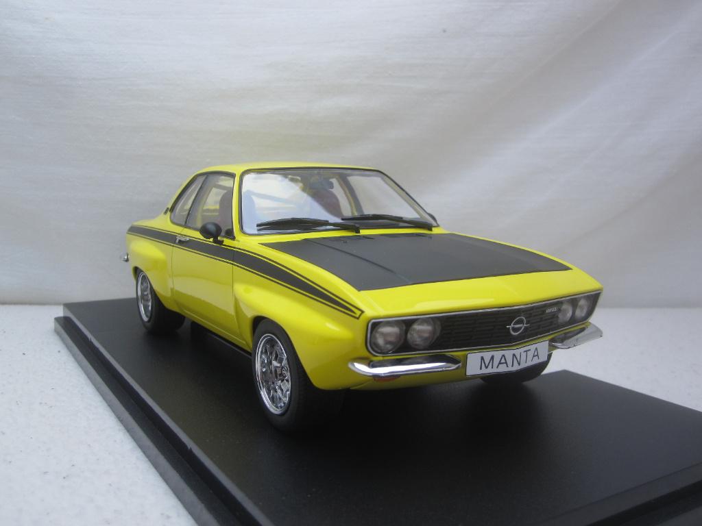 Opel Manta A Irmscher 1974 Geel/zwart  1:18 MCG, Ophalen of Verzenden, Nieuw, Auto, Overige merken