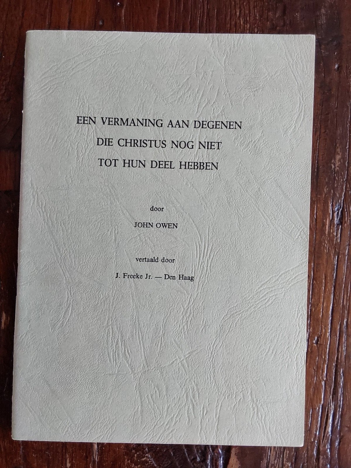 John Owen, Ophalen, Zo goed als nieuw