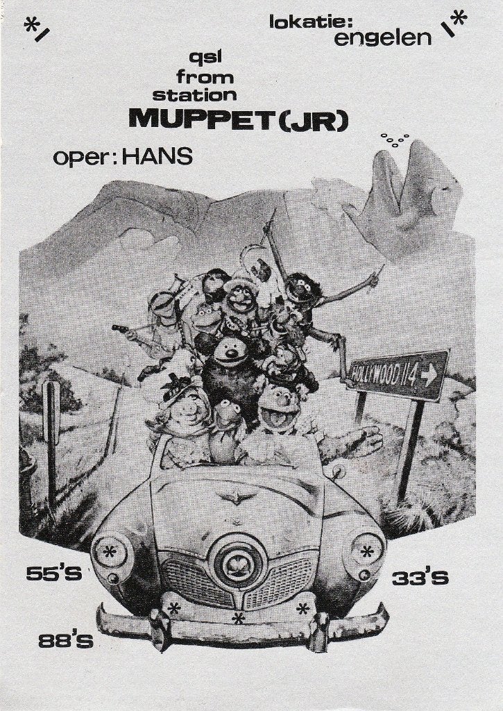 Engelen QSL kaart Muppet Jr, Ophalen of Verzenden, 1980 tot heden, Ongelopen