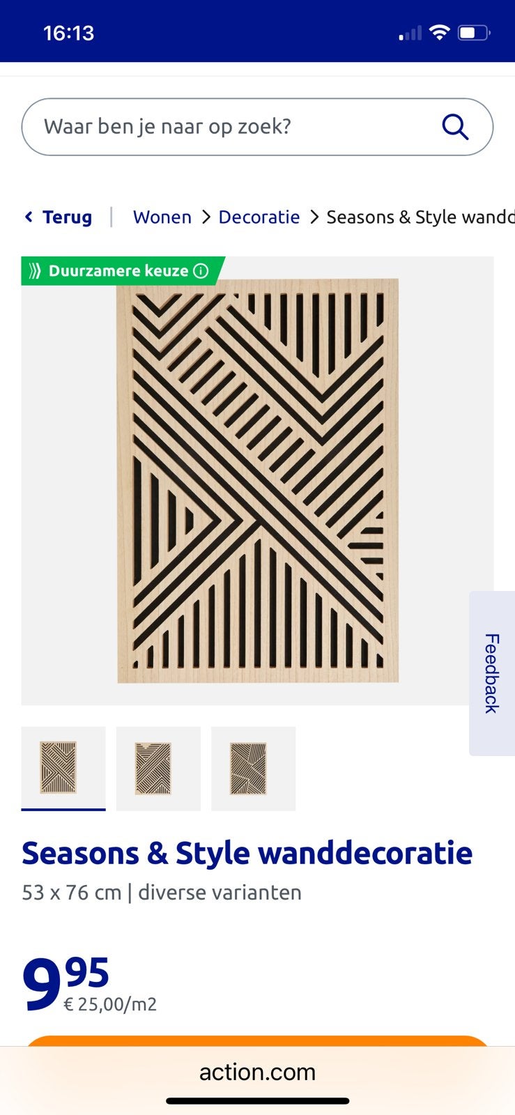 Wanddecoratie action zgan, Ophalen, Zo goed als nieuw