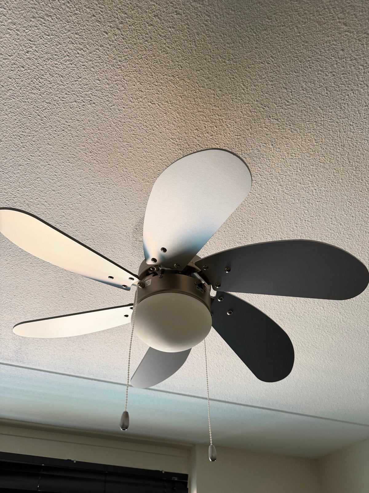 Plafondventilator met verlichting en 3 ventilatiestanden, Ophalen, Gebruikt, Grijs, Plafondlamp