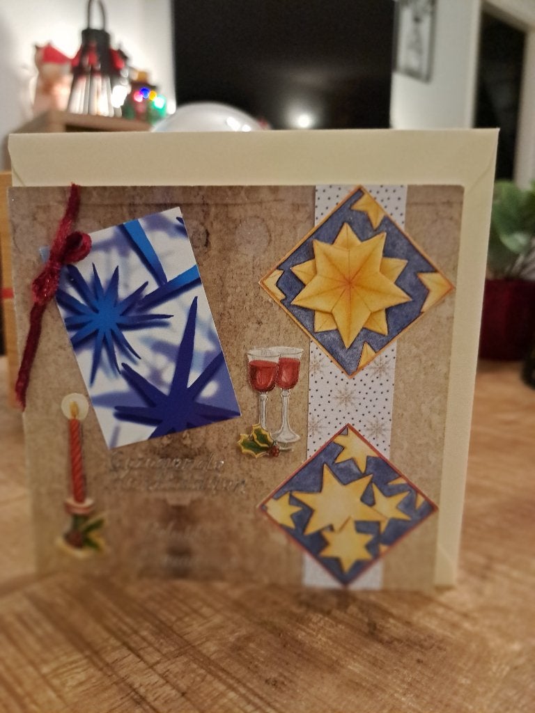 kerst kaart nr 4 met envelop, Hobby en Vrije tijd, Kaarten | Zelfgemaakt, Ophalen of Verzenden, Nieuw, Kerst