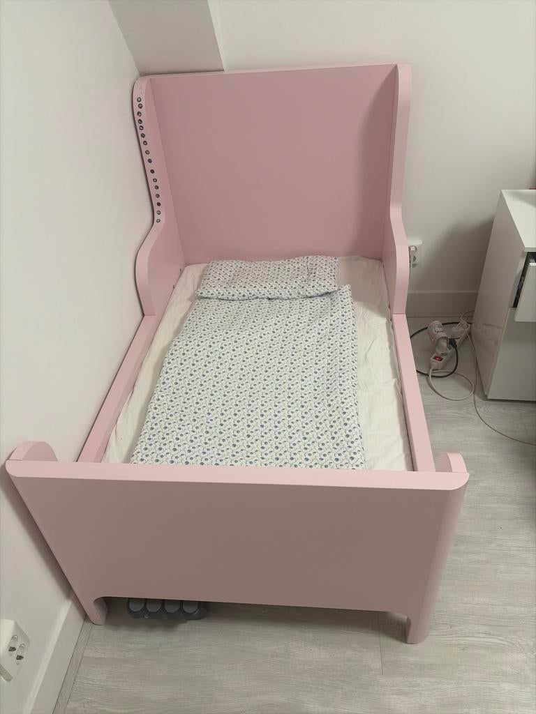 Uittrekbaar meisjesbed - Roze kinderbed, Ophalen, Zo goed als nieuw, 160 tot 180 cm, 70 tot 85 cm
