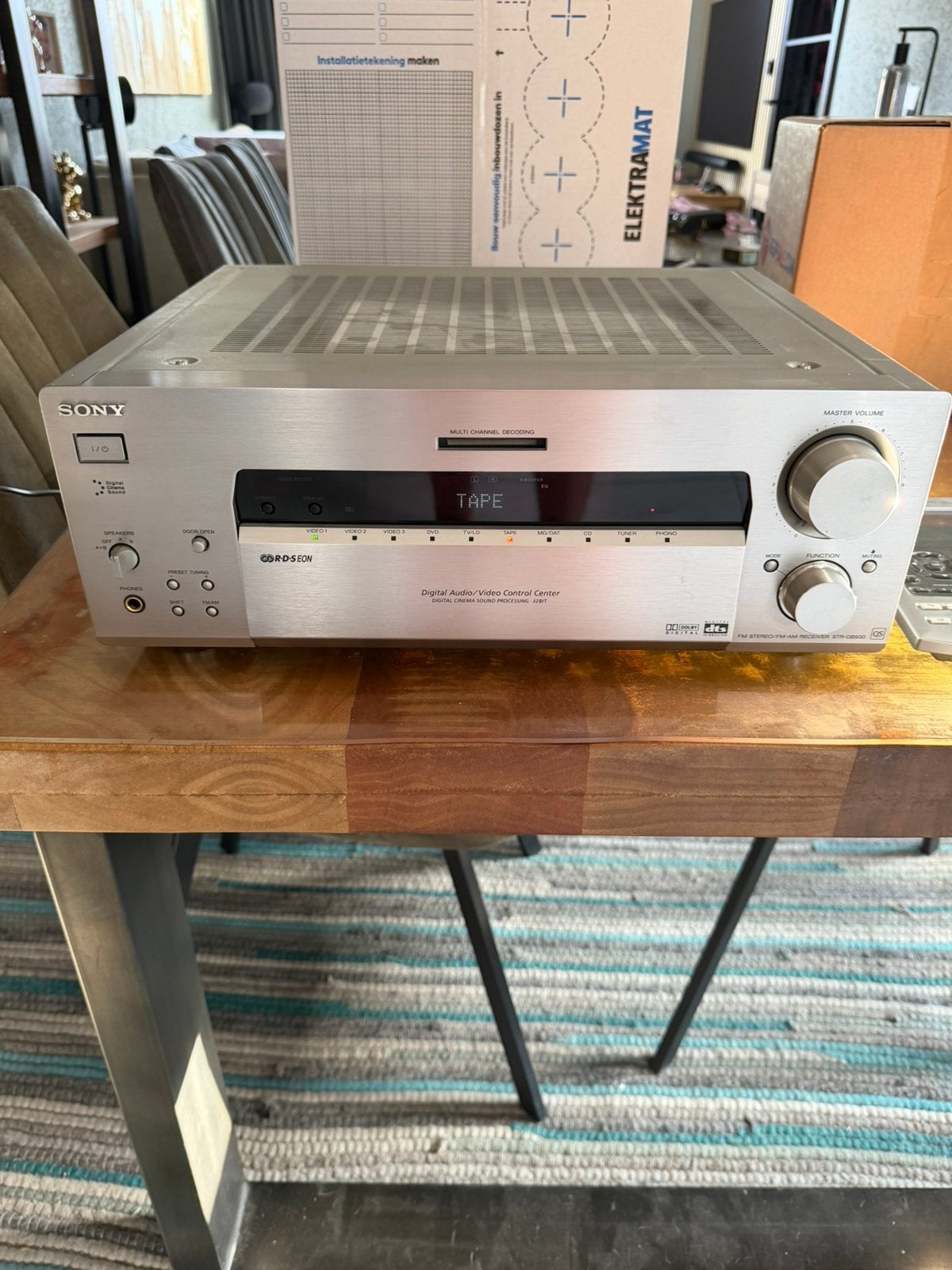 Sony receiver STR-DB930 QS zilver top staat, Ophalen of Verzenden, Zo goed als nieuw, 120 watt of meer, Sony