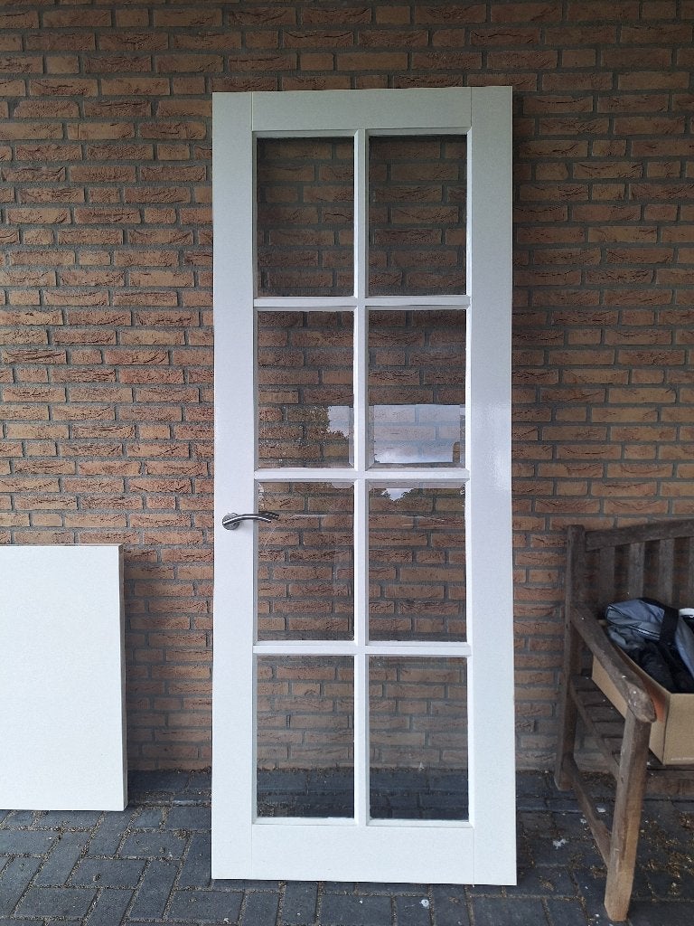 Binnendeur met glas compleet, Doe-het-zelf en Verbouw, Deuren en Horren, Ophalen, 80 tot 100 cm, 215 cm of meer, Binnendeur