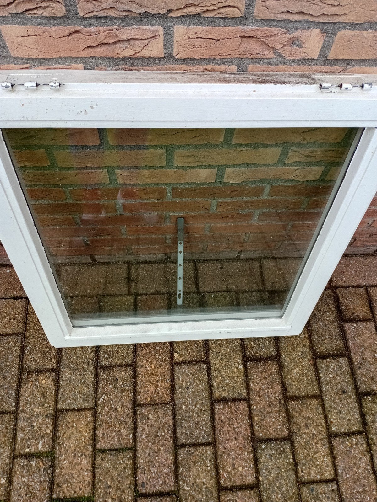 Hard houten uitzetraam met dubbel glas, Ophalen, Gevelraam of Ruit, Minder dan 80 cm, Minder dan 80 cm