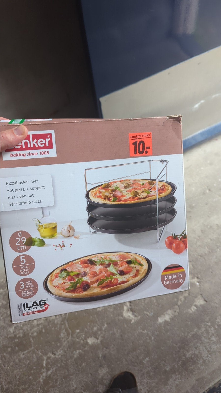 Pizzabakker-Set met 3 pizza pannen en standaard, Minder dan 45 cm, Overige merken, Pizzaoven, Nieuw