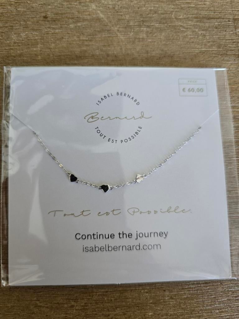 Isabel Bernard Ketting Zilver met Hartjes - Nieuw, Met hanger, Nieuw, Ophalen of Verzenden, Zilver