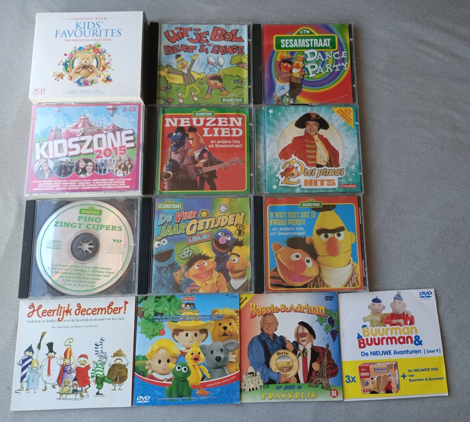 16 Kinder CD's & DVD's: Sesamstraat, Piet Piraat, Kidszone, Cd's en Dvd's, Gebruikt, Tot 2 jaar, Ophalen of Verzenden, Verzamelalbum