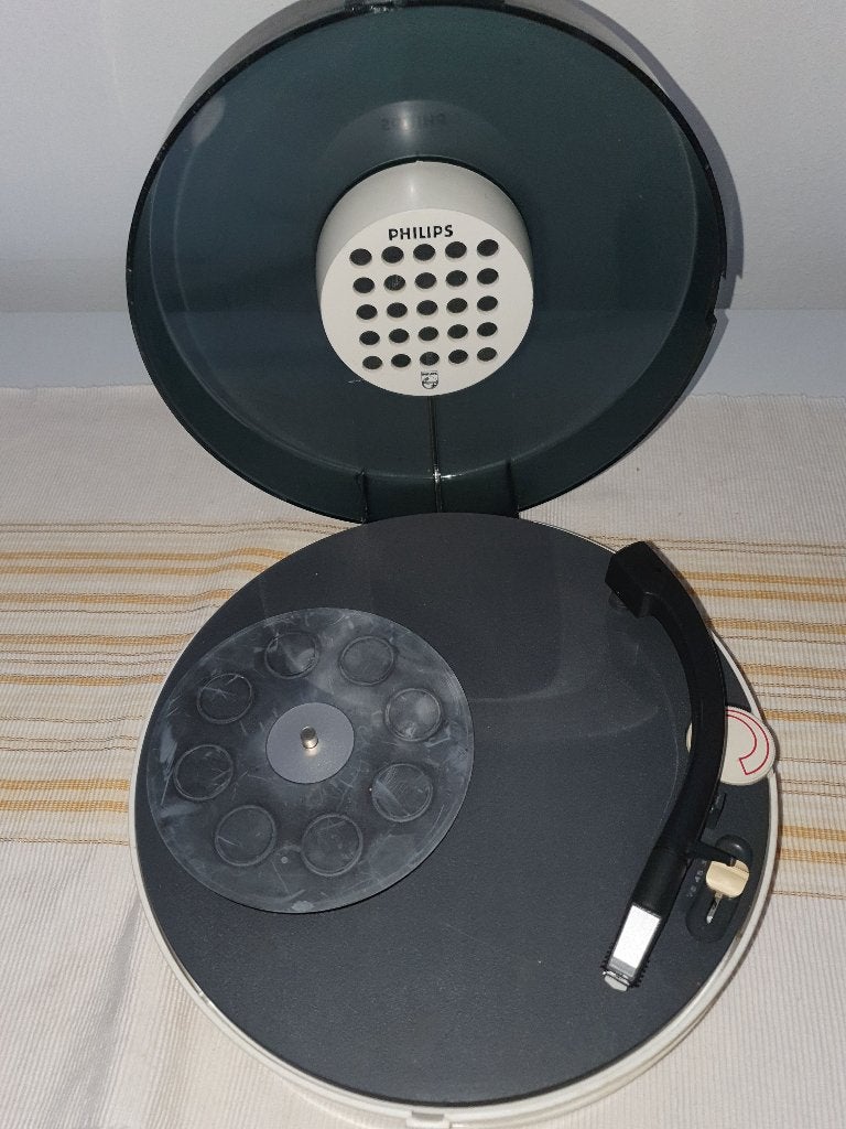 Vintage Philips draagbare platenspeler 22GF303 jaren 60-70, Ophalen of Verzenden, Gebruikt, Platenspeler, Philips