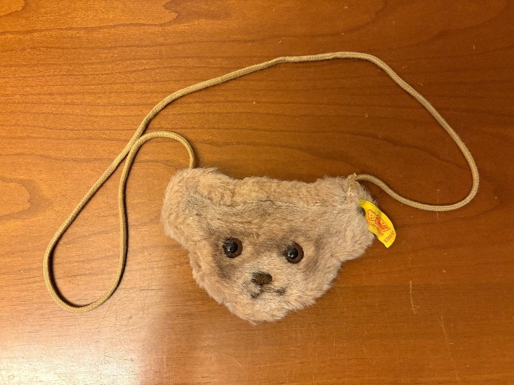Steiff handtasje beertje - Vintage, Verzamelen, Beren en Cherished Teddies, Ophalen of Verzenden, Gebruikt, Stoffen beer, Steiff