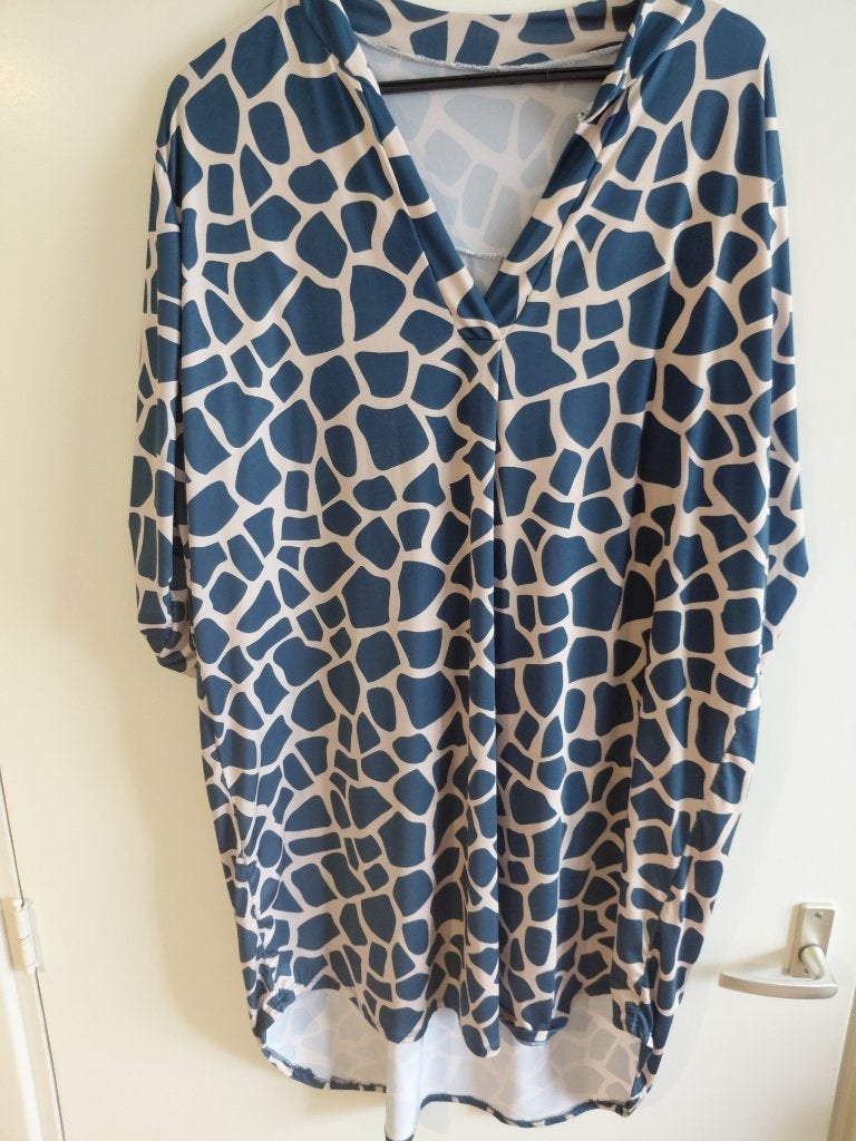 Jurk/tuniek 3xl blauw beige, Ophalen of Verzenden, Zo goed als nieuw, Overige kleuren, Jurk