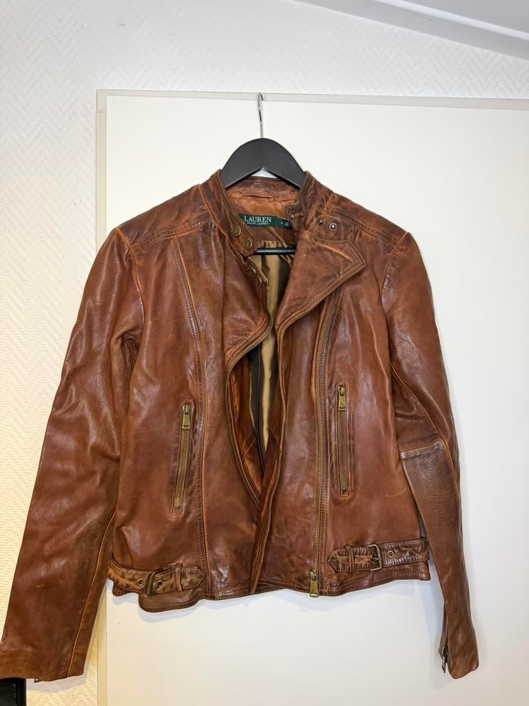 Ralph Lauren leren jas, Ophalen of Verzenden, Nieuw, Maat 34 (XS) of kleiner, Bruin