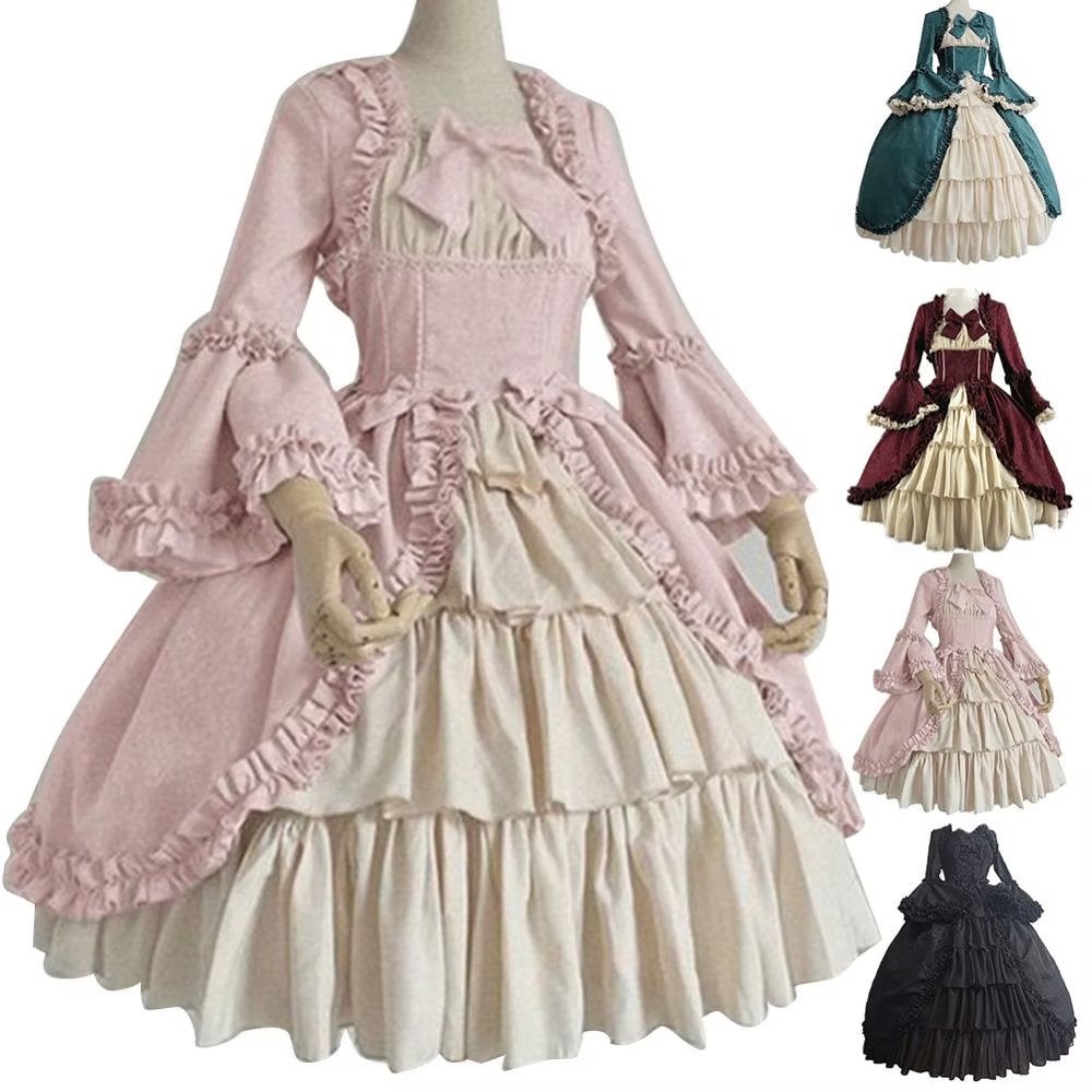 Middeleeuwse lolita dames jurk jurkje victoriaanse gothic, Verzenden, Nieuw, Pak of Jurk