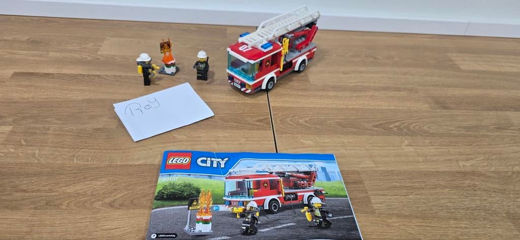 LEGO City Brandweerwagen met Ladderwagen - Set 60107, Ophalen of Verzenden, Zo goed als nieuw
