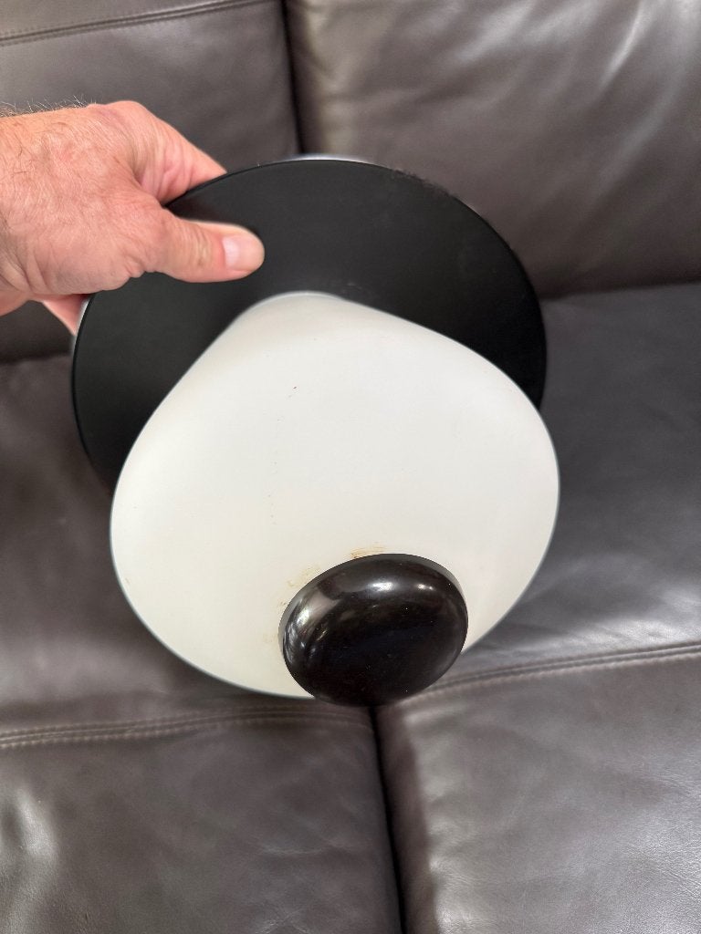 Anvia hanglampje Bakeliet Opaalglas Hala Dijkstra, Ophalen, E27 (groot), Zo goed als nieuw, Glas