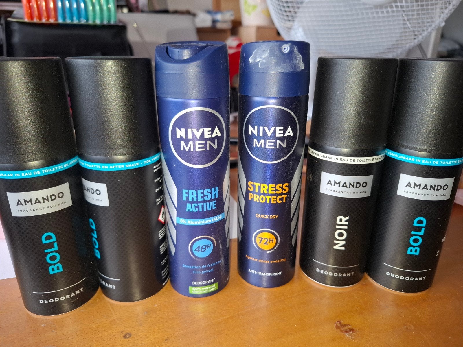 Deodorant set: Nivea Men & Amando - Licht gebruikt, Ophalen of Verzenden, Gebruikt, Deodorant of Bodyspray