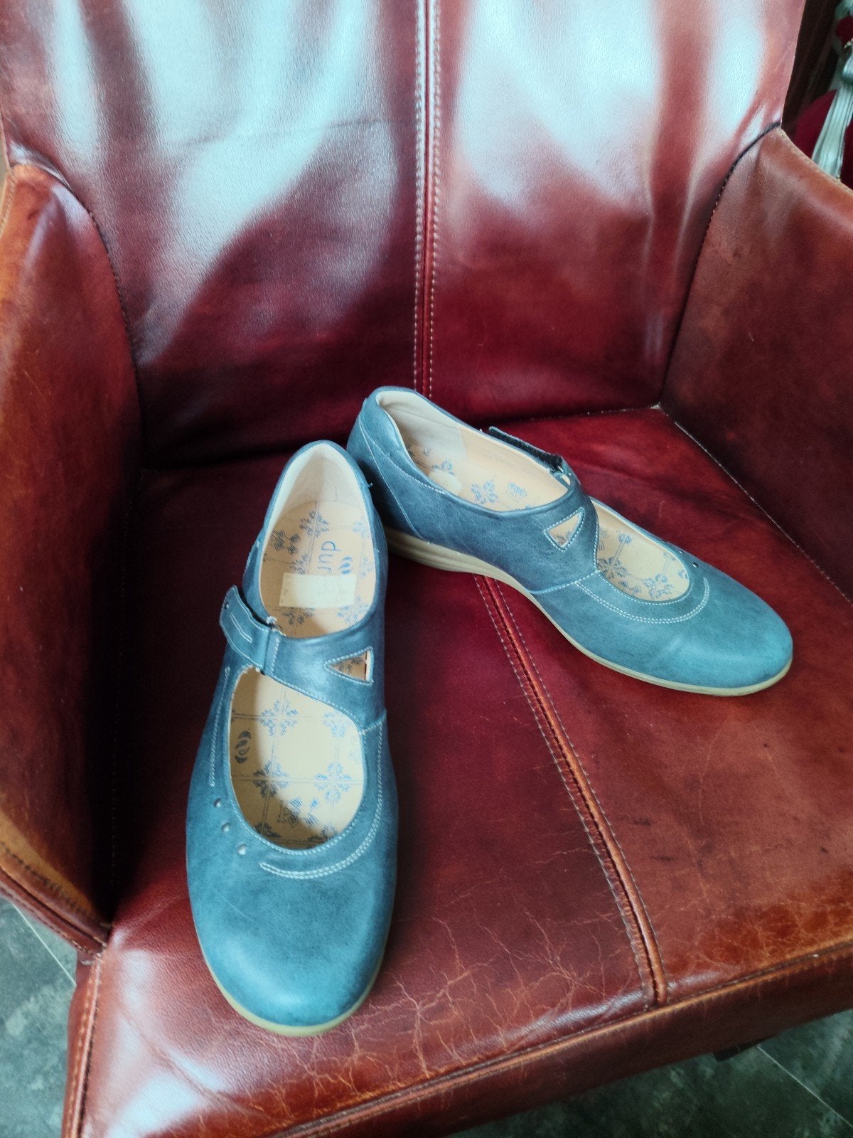 Durea blauwe klittenband schoenen E7= 40, Ophalen of Verzenden, Blauw