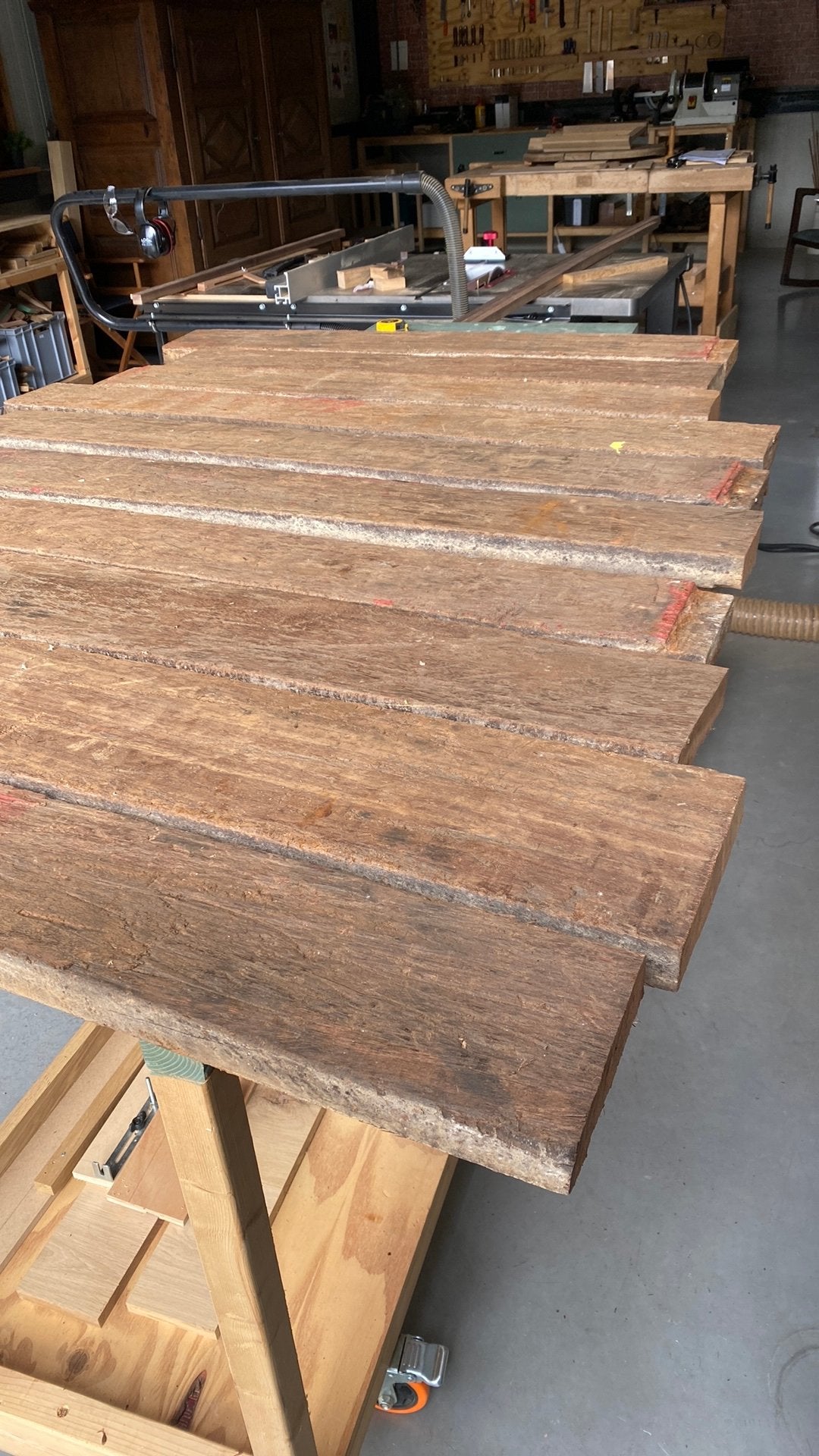 Azobe balken, oud scheepshout, Ophalen, Gebruikt, Minder dan 180 cm, Planken
