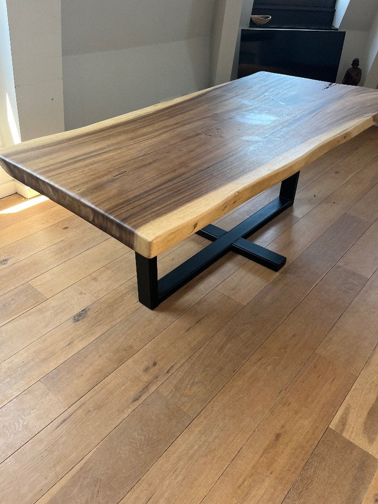 Suar boomstamtafel 200cm, Ophalen, 200 cm of meer, 50 tot 100 cm, Zo goed als nieuw