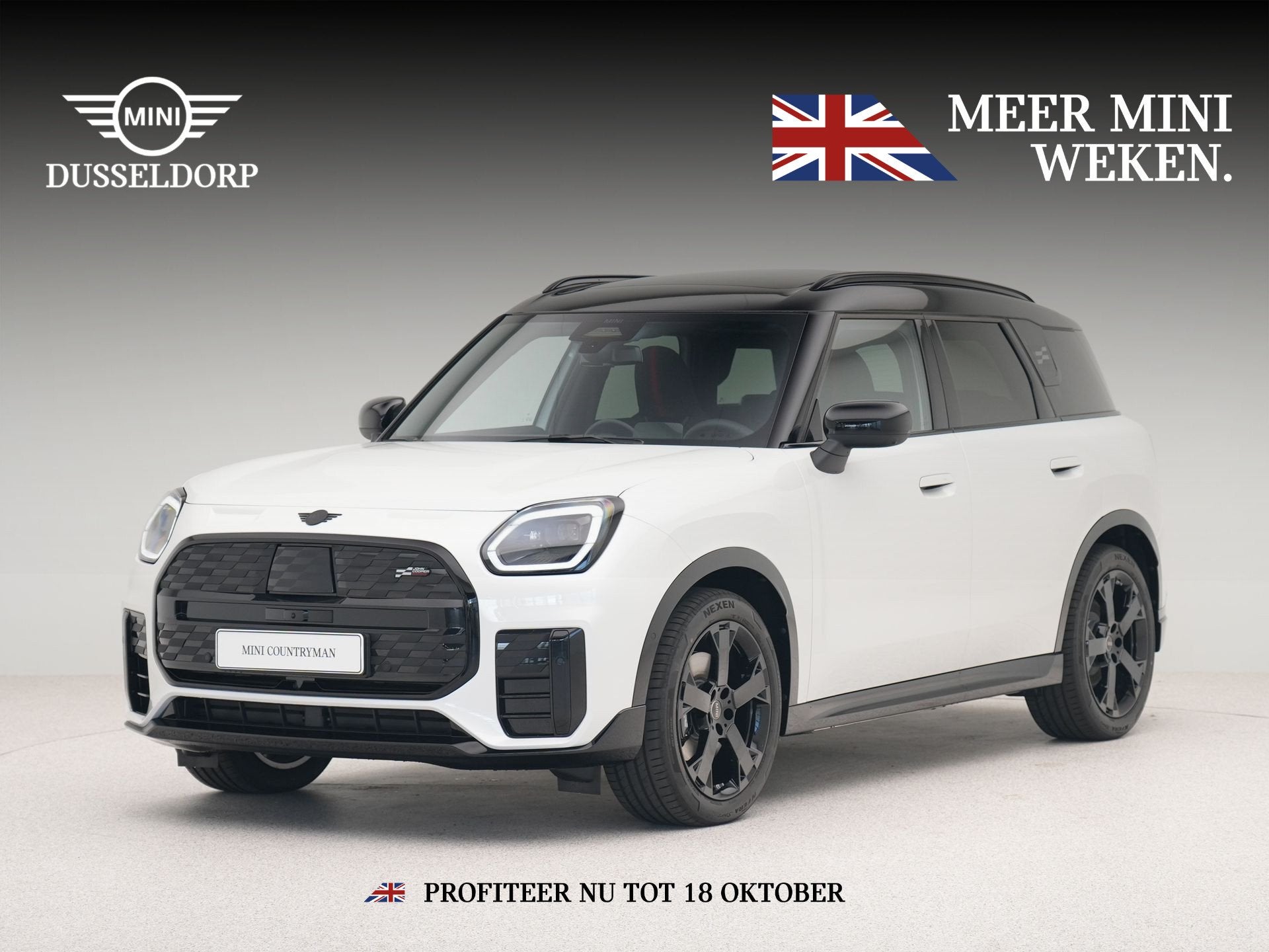 MINI Countryman E John Cooper Works Pakket L Accu conditie 1, Auto's, Dealer onderhouden, Countryman, Met garantie (alle), Wit