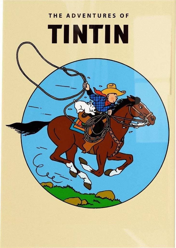 50x70 cm Poster The Adventures of Tintin | Kuifje Cowboy, Verzenden