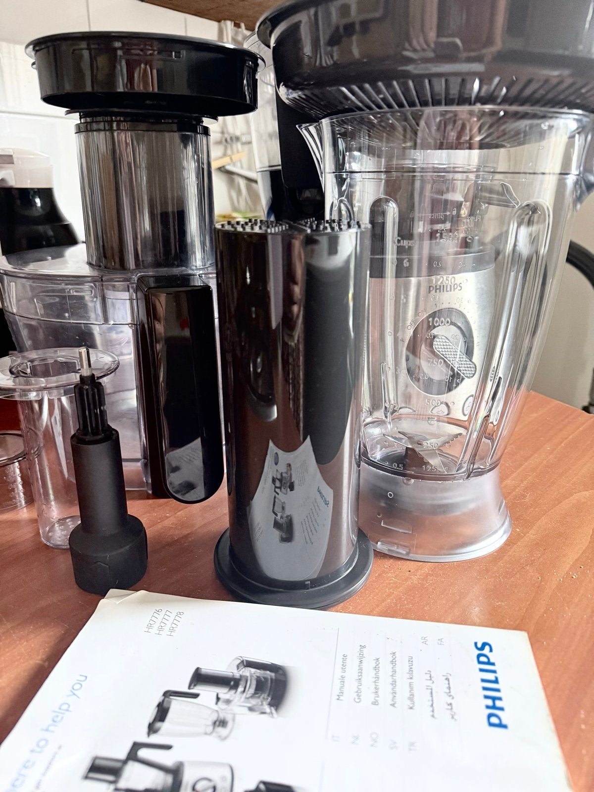 Philips HR7778/00 Avance Collection Keukenmachine 1300W, Ophalen, Zo goed als nieuw, Vaatwasserbestendig, 3 snelheden of meer