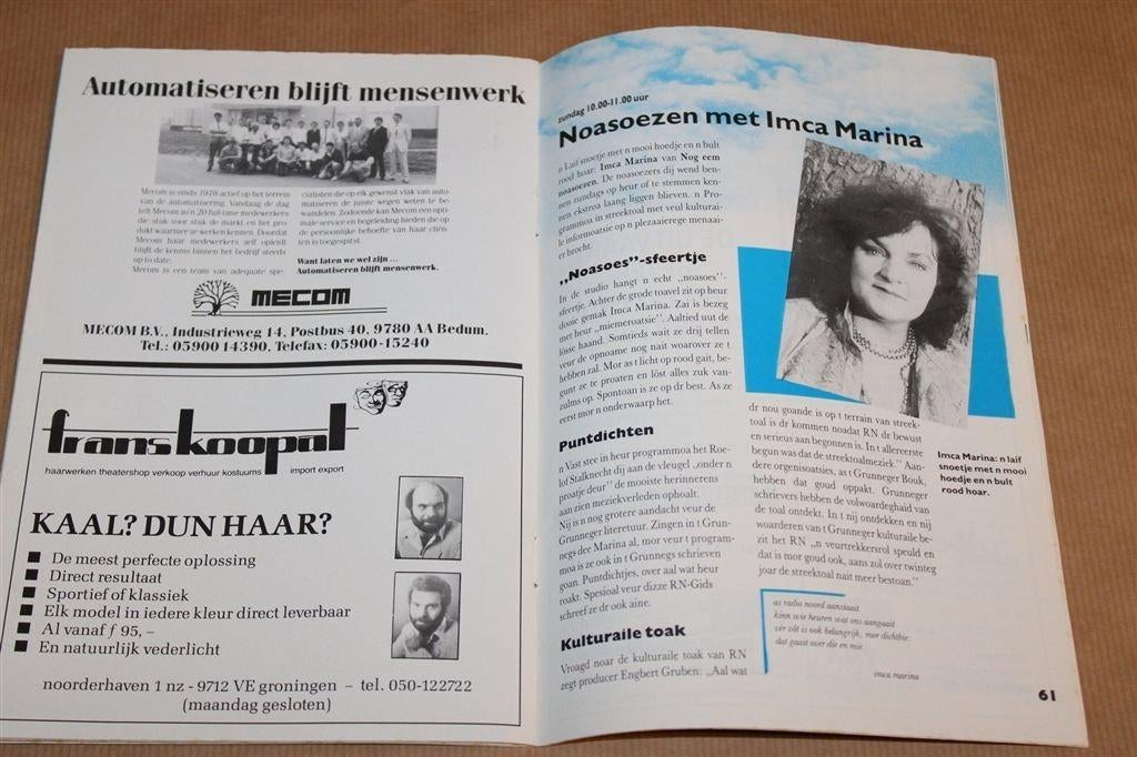 Radio Noord Gids ’89 Nr 1 [Uitzendschema & Reportages], Boeken, Film, Tv en Media, Ophalen of Verzenden, Gelezen, Media