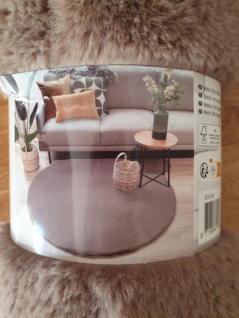 Nieuw Rond Zacht Kleed - 140cm - Extra Soft Faux Fur, Rond, Nieuw, 100 tot 150 cm, 100 tot 150 cm