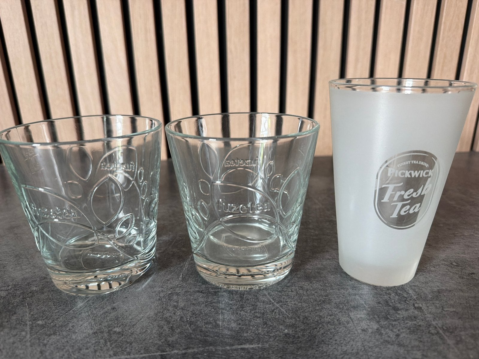 Fuzetea en Pickwick glazen, Glas of Glazen, Gebruikt, Overige merken, Ophalen of Verzenden