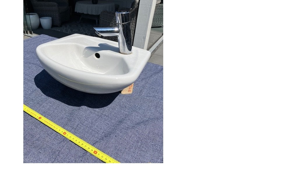 fontein (voor toilet) met grohe kraan, Ophalen, Gebruikt, Rvs, Toilet